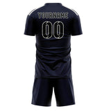 Custom Navy Black Soccer Jersey