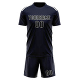 Custom Navy Black Soccer Jersey