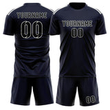 Custom Navy Black Soccer Jersey