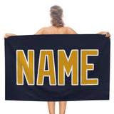 Custom Navy Yellow Beach Towel