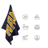 Custom Navy Yellow Beach Towel