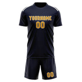 Custom Navy Yellow Soccer Jersey