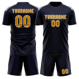 Custom Navy Yellow Soccer Jersey