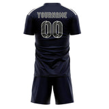 Custom Navy Dark Grey Soccer Jersey