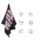 Custom Navy Light Pink Beach Towel