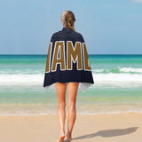 Custom Navy Khaki Beach Towel
