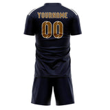Custom Navy Khaki Soccer Jersey