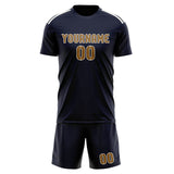 Custom Navy Khaki Soccer Jersey
