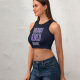 Custom Navy Light Purple Sleeveless Tank Top