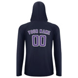 Custom Navy Light Purple UV-Hoodie