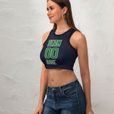 Custom Navy Emerald Green Sleeveless Tank Top