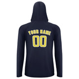 Custom Navy Light Yellow UV-Hoodie