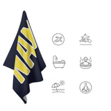 Custom Navy Light Yellow Beach Towel