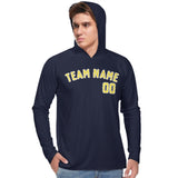 Custom Navy Light Yellow UV-Hoodie