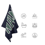 Custom Navy Blue Green Beach Towel