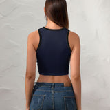 Custom Navy Blue Green Sleeveless Tank Top