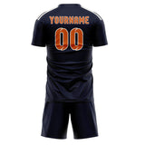 Custom Navy Orange Soccer Jersey