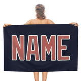Custom Navy Copper Rose Beach Towel