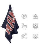 Custom Navy Copper Rose Beach Towel