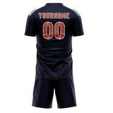 Custom Navy Copper Rose Soccer Jersey