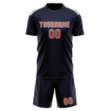 Custom Navy Copper Rose Soccer Jersey