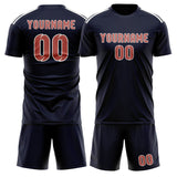 Custom Navy Copper Rose Soccer Jersey