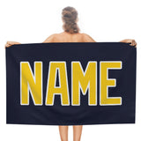 Custom Navy Gold Beach Towel