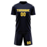 Custom Navy Gold Soccer Jersey
