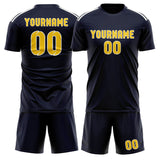 Custom Navy Gold Soccer Jersey