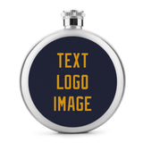 Custom Navy Yellow Hip Flask