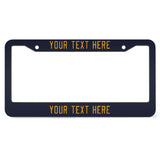 Custom Navy Yellow License Plate Frame