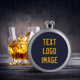 Custom Navy Yellow Hip Flask