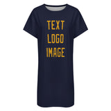Custom Navy Yellow Nachthemd
