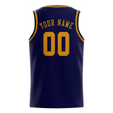 Custom Navy & Yellow Colors Design Sports Basketball Jersey