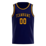 Custom Navy & Yellow Colors Design Sports Basketball Jersey