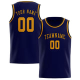Custom Navy & Yellow Colors Design Sports Basketball Jersey