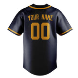 Custom Navy & Yellow Colors Design Sports Baseball Jersey