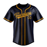 Custom Navy & Yellow Colors Design Sports Baseball Jersey