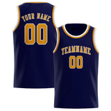Custom Navy & Yellow Colors Design Sports Basketball Jersey