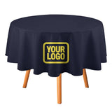 Custom Navy Light Yellow Round Table Cloth