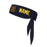 Custom Navy Light Yellow Headband
