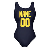 Custom Navy Light Yellow Swimsuit