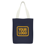 Custom Navy Light Yellow Canvas Tote Bag