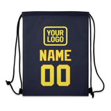 Custom Navy Light Yellow Drawstring Bag