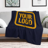 Custom Navy Yellow Blanket