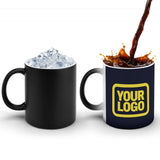 Custom Navy Light Yellow Magic Mug
