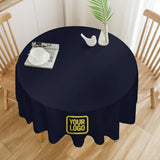 Custom Navy Light Yellow Round Table Cloth