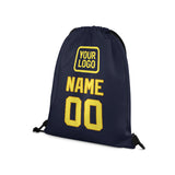 Custom Navy Light Yellow Drawstring Bag