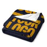 Custom Navy Yellow Blanket