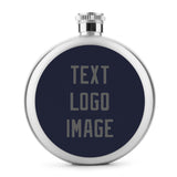 Custom Navy Dark Grey Hip Flask